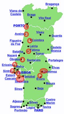 Mapa Turinta Portugal Espanha roteiro Portugal Espanha